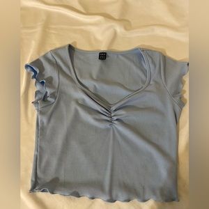 shein women’s blue crop top